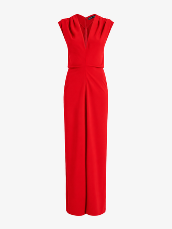 Proenza Schouler Still Life image of Geraldine Dress in Matte Double Crepe in Red