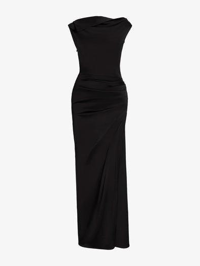 Proenza Schouler Still Life image of Isaline Dress in Crepe Satin in Black