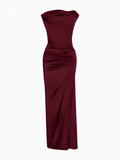 Proenza Schouler Still Life image of Isaline Dress in Crepe Satin in Amarone