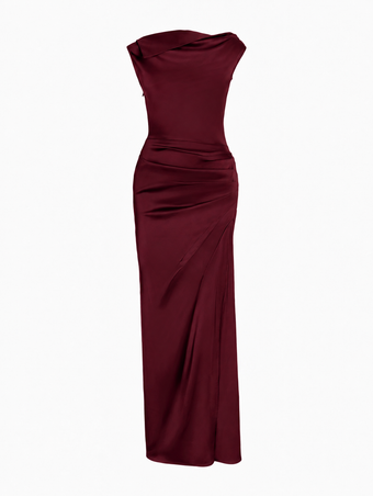 Proenza Schouler Still Life image of Isaline Dress in Crepe Satin in Amarone