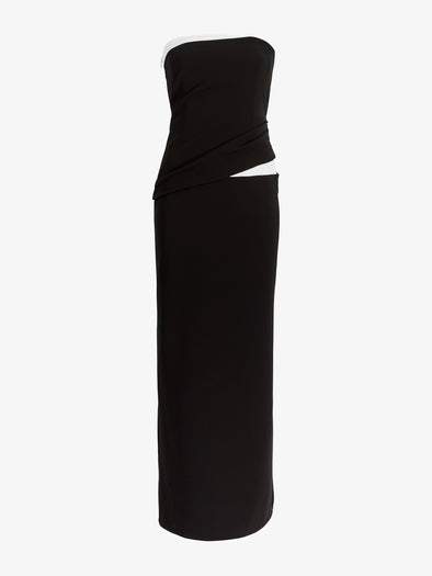 Proenza Schouler Still Life image of Jackie Dress in Matte Double Crepe in Black Alabaster