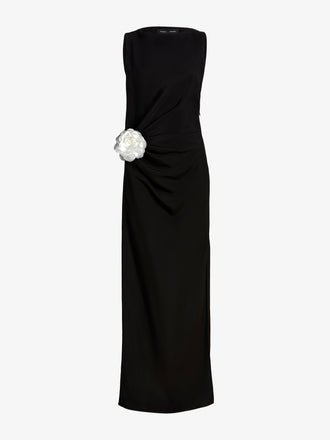 Proenza Schouler Still Life image of Indria Dress In Matte Double Crepe in Black