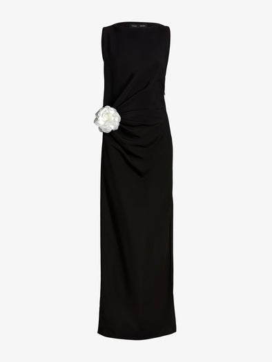 Proenza Schouler Still Life image of Indria Dress In Matte Double Crepe in Black