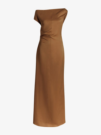 Proenza Schouler Still Life image of Margot Dress in Viscose Satin in Bronze