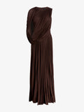 Proenza Schouler Still Life image of Olympia Gown in Textured Sheer Jersey in Coffee