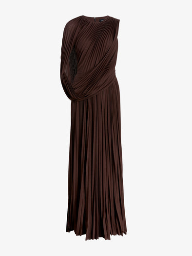 Proenza Schouler Still Life image of Olympia Gown in Textured Sheer Jersey in Coffee