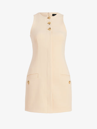 Proenza Schouler Still Life image of Dara Dress in Light Bi-Stretch Wool in Ecru
