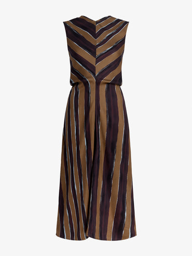 Proenza Schouler Still Life image of Gwen Dress in Printed Crepe Twill in Bronze Multi