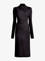 Proenza Schouler Still Life image of Julia Dress in Bi-Stretch Double Wool in Black