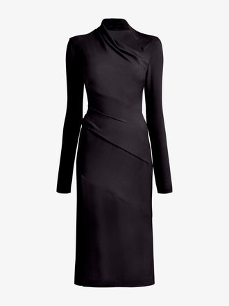 Proenza Schouler Still Life image of Julia Dress in Bi-Stretch Double Wool in Black