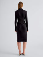 Proenza Schouler Back full length image of model wearing Julia Dress in Bi-Stretch Double Wool in Black