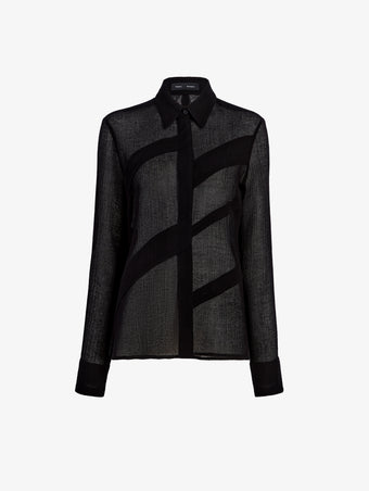 Proenza Schouler Still Life image of Amber Top in Crinkle Gauze in Black