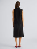 Proenza Schouler Back full length image of model wearing Gwen Top in Matte Double Crepe in Black
