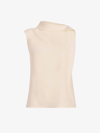 Proenza Schouler Still Life image of Gwen Top in Matte Double Crepe in Ecru