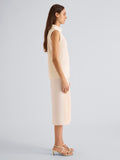 Proenza Schouler Side full length image of model wearing Gwen Top in Matte Double Crepe in Ecru