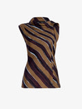 Proenza Schouler Still Life image of Gwen Top in Printed Crepe Twill in Bronze Multi