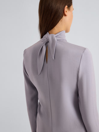 Proenza Schouler Detail image of model wearing Jules Top in Cady in Shale
