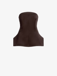 Proenza Schouler Still Life image of Margot Top in Viscose Satin in Coffee