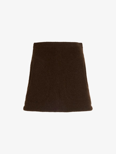 Proenza Schouler Still Life image of Clarice Skirt in Casentino Wool in Dark Brown