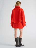 Proenza Schouler Back full length image of model wearing Clarice Skirt in Casentino Wool in Flame