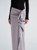 Proenza Schouler Detail image of model wearing Cella Skirt in Cady in Shale