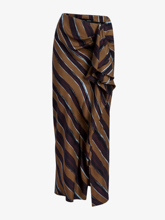 Proenza Schouler Still Life image of Cella Skirt in Printed Crepe Twill in Bronze Multi