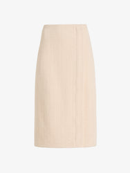 Proenza Schouler Still Life image of Lorna Skirt in Striated Suiting in Ecru
