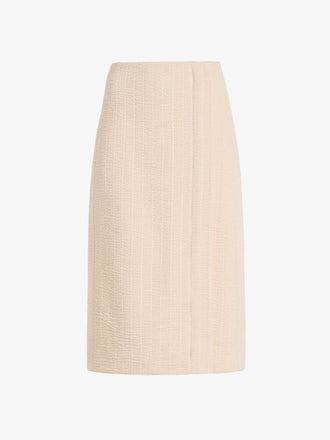 Proenza Schouler Still Life image of Lorna Skirt in Striated Suiting in Ecru