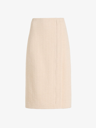 Proenza Schouler Still Life image of Lorna Skirt in Striated Suiting in Ecru