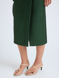 Proenza Schouler Detail image of model wearing Lorna Skirt in Striated Suiting in Pine