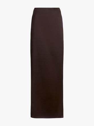 Proenza Schouler Still Life image of Margot Skirt in Viscose Satin in Coffee