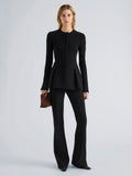 Proenza Schouler Front full length image of model wearing Sonia Pant in Bi-Stretch Suiting in Black