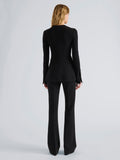 Proenza Schouler Back image of model wearing Sonia Pant in Bi-Stretch Suiting in Black