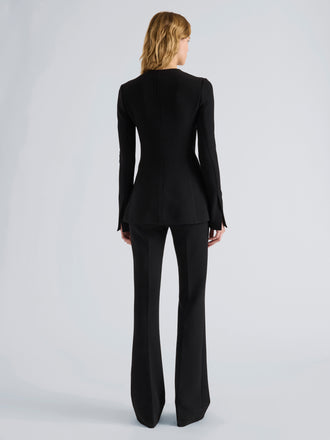 Proenza Schouler Back image of model wearing Sonia Pant in Bi-Stretch Suiting in Black