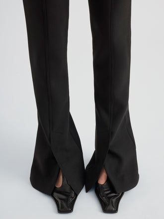 Proenza Schouler Detail image of model wearing Dara Pant in Light Bi-Stretch Wool in Black