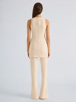 Proenza Schouler Back full length image of model wearing Dara Pant in Light Bi-Stretch Wool in Ecru