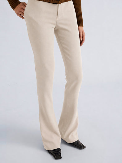 Proenza Schouler Detail image of model wearing Carmen Pant in Matte Double Crepe in Ecru
