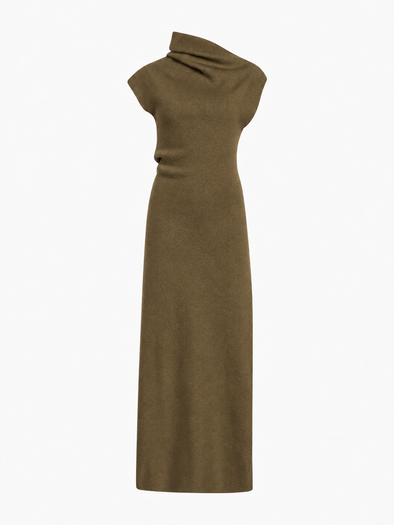 Proenza Schouler Still Life image of Lothea Dress in Lofty Merino Wool in Olive