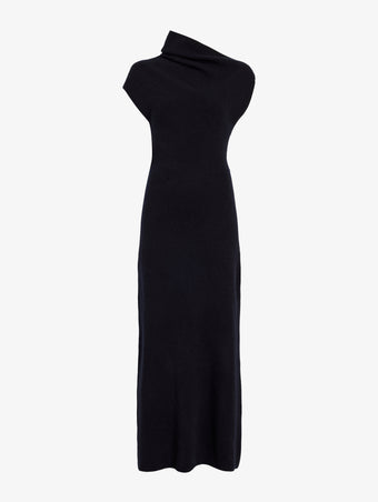 Proenza Schouler Still Life image of Lothea Dress in Lofty Merino Wool in Navy Melange
