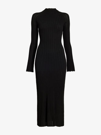 Proenza Schouler Still Life image of Roux Dress in Viscose Silk Rib in Black