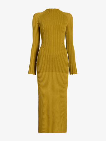 Proenza Schouler Still Life image of Roux Dress in Viscose Silk Rib in Gold