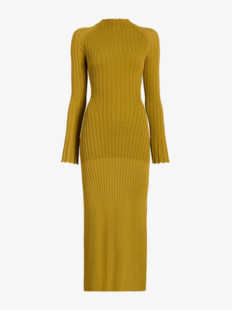 Proenza Schouler Still Life image of Roux Dress in Viscose Silk Rib in Gold
