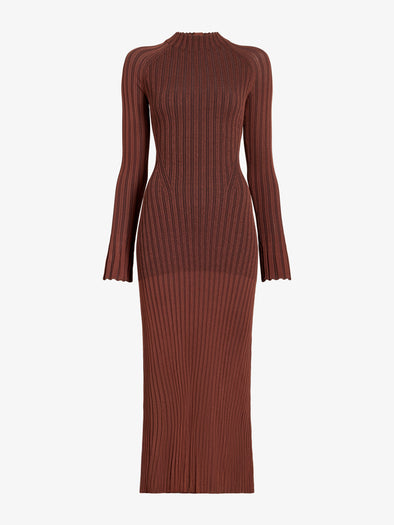 Proenza Schouler Still Life image of Roux Dress in Viscose Silk Rib in Copper