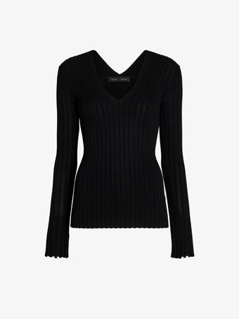 Proenza Schouler Still Life image of Roux Top in Viscose Silk Rib in Black