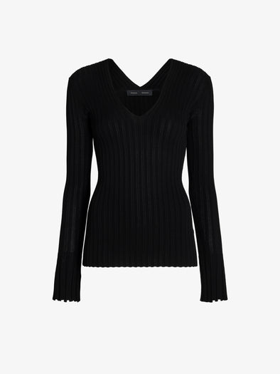 Proenza Schouler Still Life image of Roux Top in Viscose Silk Rib in Black
