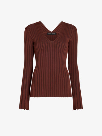 Proenza Schouler Still Life image of Roux Top in Viscose Silk Rib in Copper