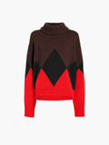 Proenza Schouler Still Life image of Oren Intarsia Turtleneck in Cashmere Wool in Red Multi