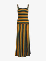 Proenza Schouler Still Life image of Kara Dress in Striped Viscose in Tangerine Multi