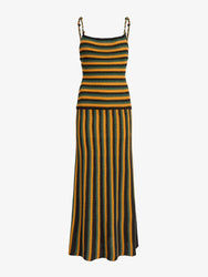 Proenza Schouler Still Life image of Kara Dress in Striped Viscose in Tangerine Multi