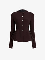 Proenza Schouler Still Life image of Dasha Jacket in Compact Viscose in Coffee